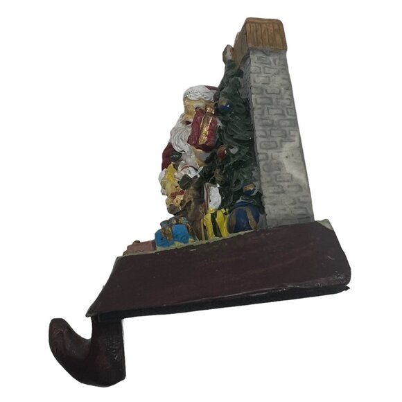 Santa Claus Presents Fireplace Vintage Cast Iron Base Holder Hanger Christmas - Picture 4 of 7